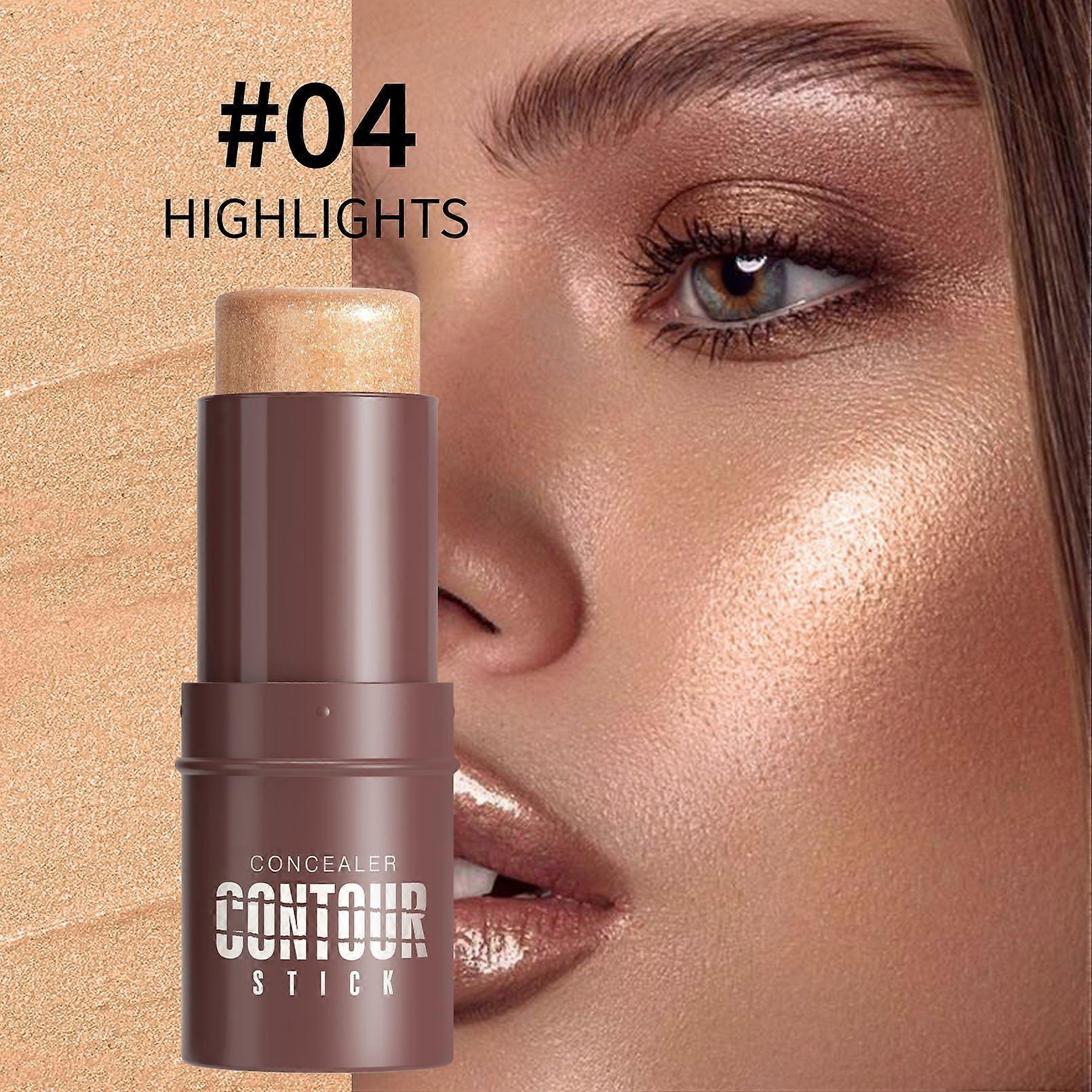 Highlighting Stick, Pearlized Face Highlighter, Shadow Blush Stick, Non-Greasy Long-Wear Face Contour Pencil, Easy to Shape the Face, Create a Light M