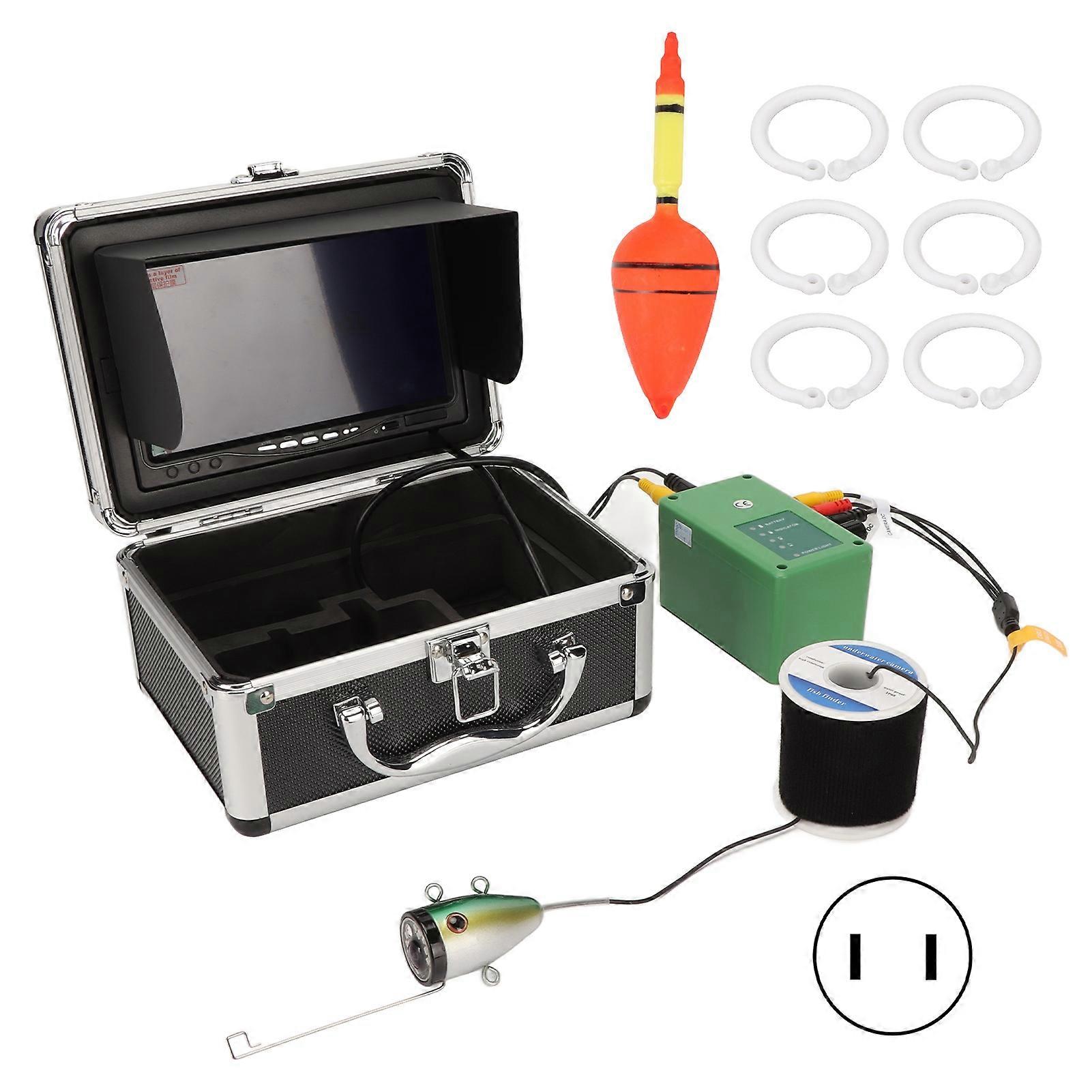 Underwater Fishing Camera 1000TVL Depth Temperature Display 7 Inch LCD Screen Waterproof Portable Fish Finder