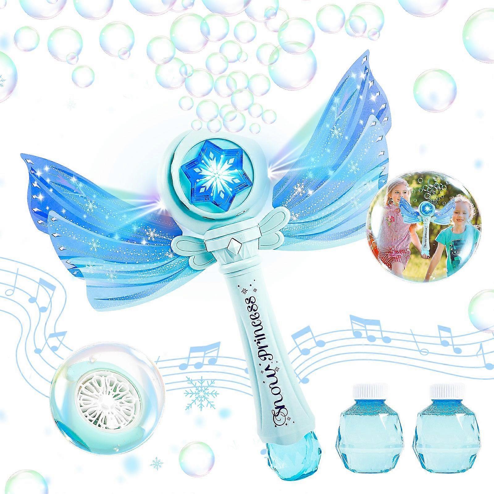 Magical Princess Bubble Wand with Wings Automatic Bubble Machine for Kids