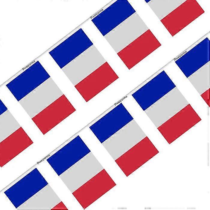 Garland – Flag of France – 14 x 21 cm – Polyester – To hang – 20 pieces