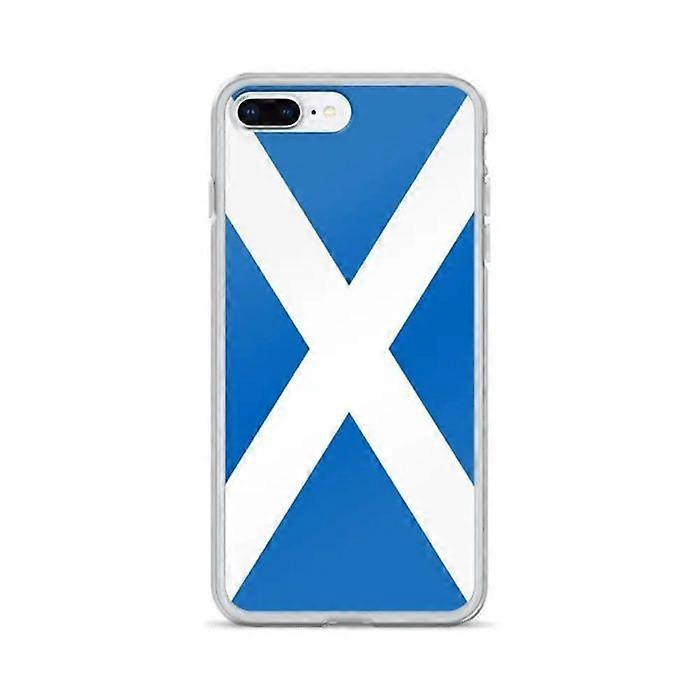 iPhone Case - Scotland Flag - Flexible - Transparent Plastic - Vertical Model - Unisex
