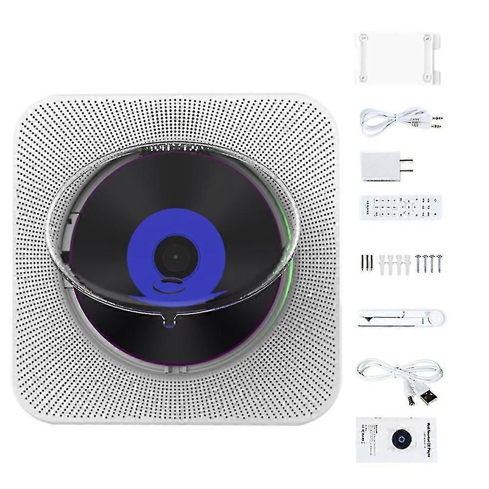 Small Wall Mounted Wired Cd Player Dustproof Cover Lcd Display Cd Player For Home Bedroom