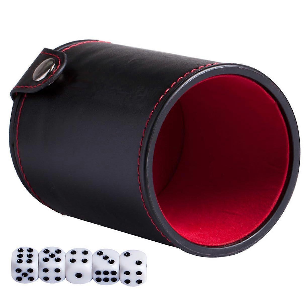Dice Cup Set Fashionable Leather Dice Cup Noiseless Lining Compact for Travel Suitable for Craps Backgammon