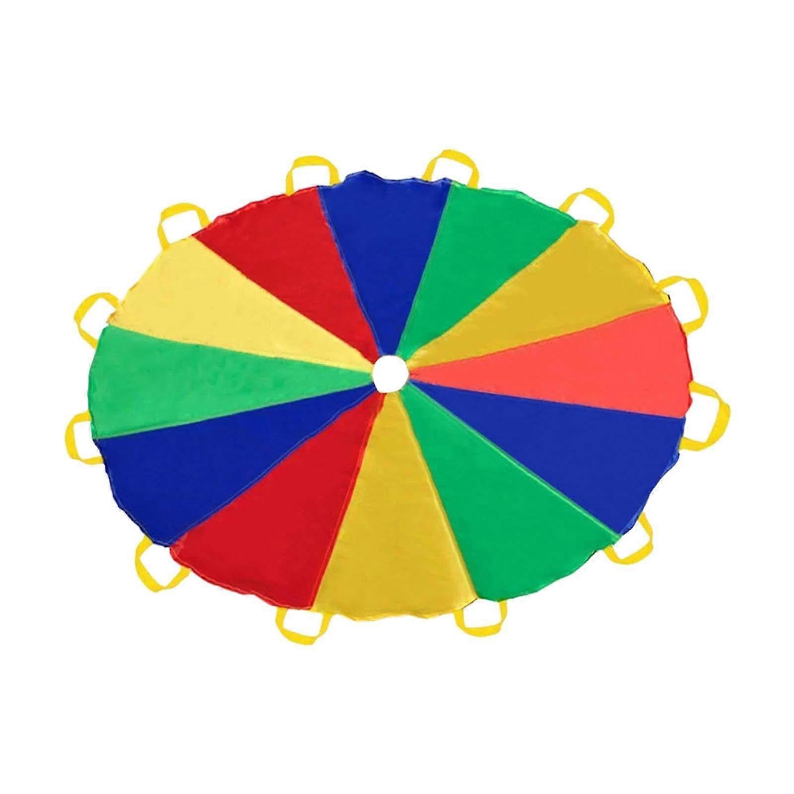 子供のためのパラシュートオックスフォード布協力ゲームをプレイするグループプレイコートヤード