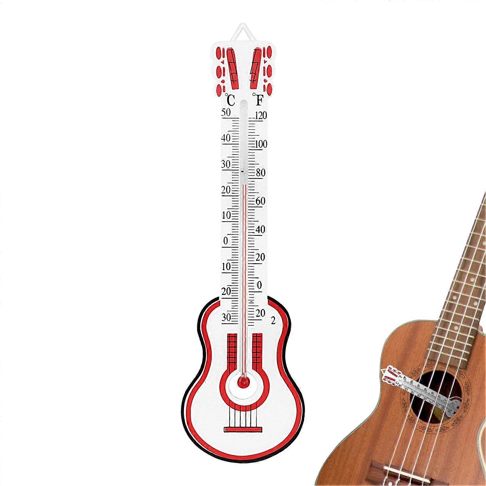 Room Thermometer, Guitar Shape Temperature Monitor Gauge, -30°C to 50°C Portable Humidity Meter for Cello and Instruments
