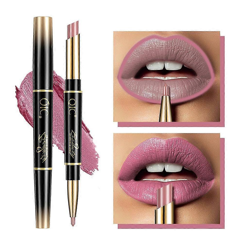 Automatic Double-Ended Lipstick Lip Liner Matte Non-Fading Makeup Set Waterpr