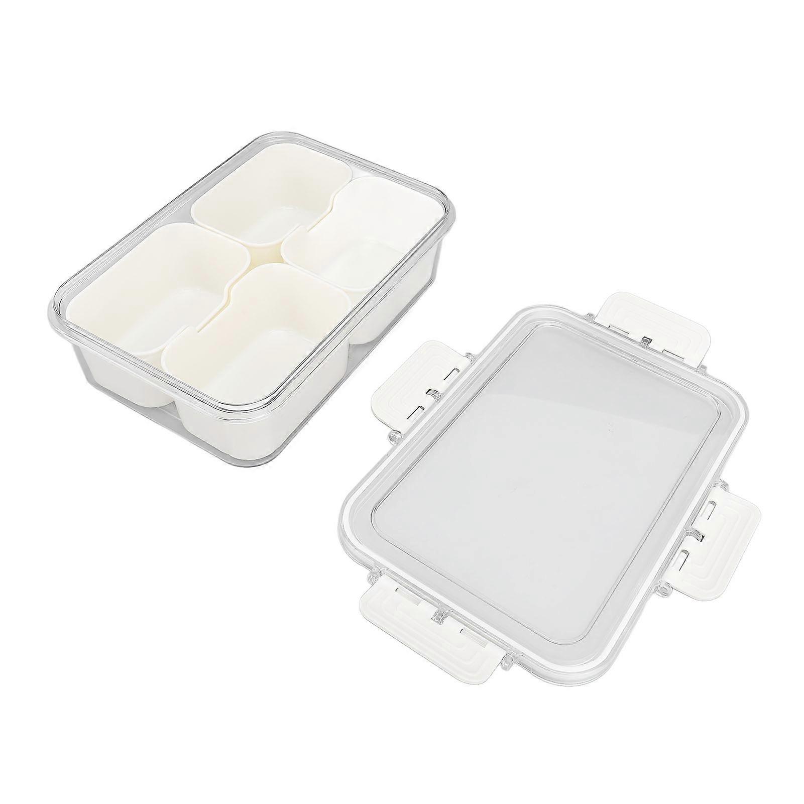 Divided Serving Box 4 Compartment with Transparent Lid & Handle