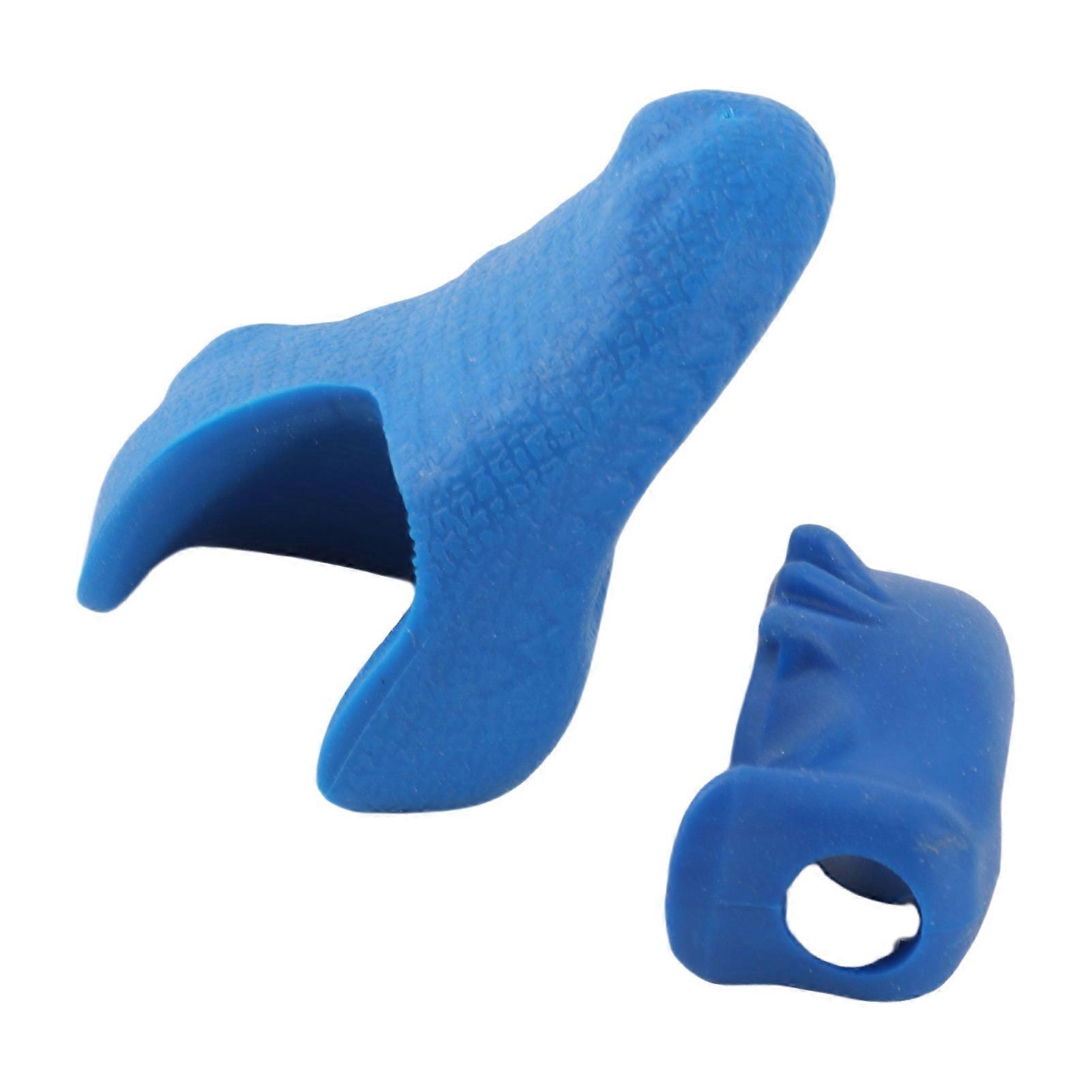 2 Pcs Violin Bow Grip Corrector Soft Reusable Silicone Violin Viola Bow Hold Teaching Aid Blue