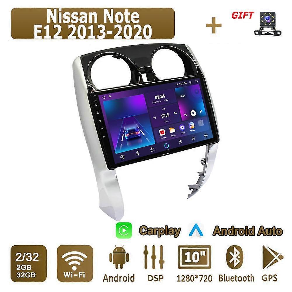 Android Carplay Car Radio For Nissan Note E12 2013-2020 Multimedia Player Head Unit Stereo GPS Navigation BT WIFI 4+64GB