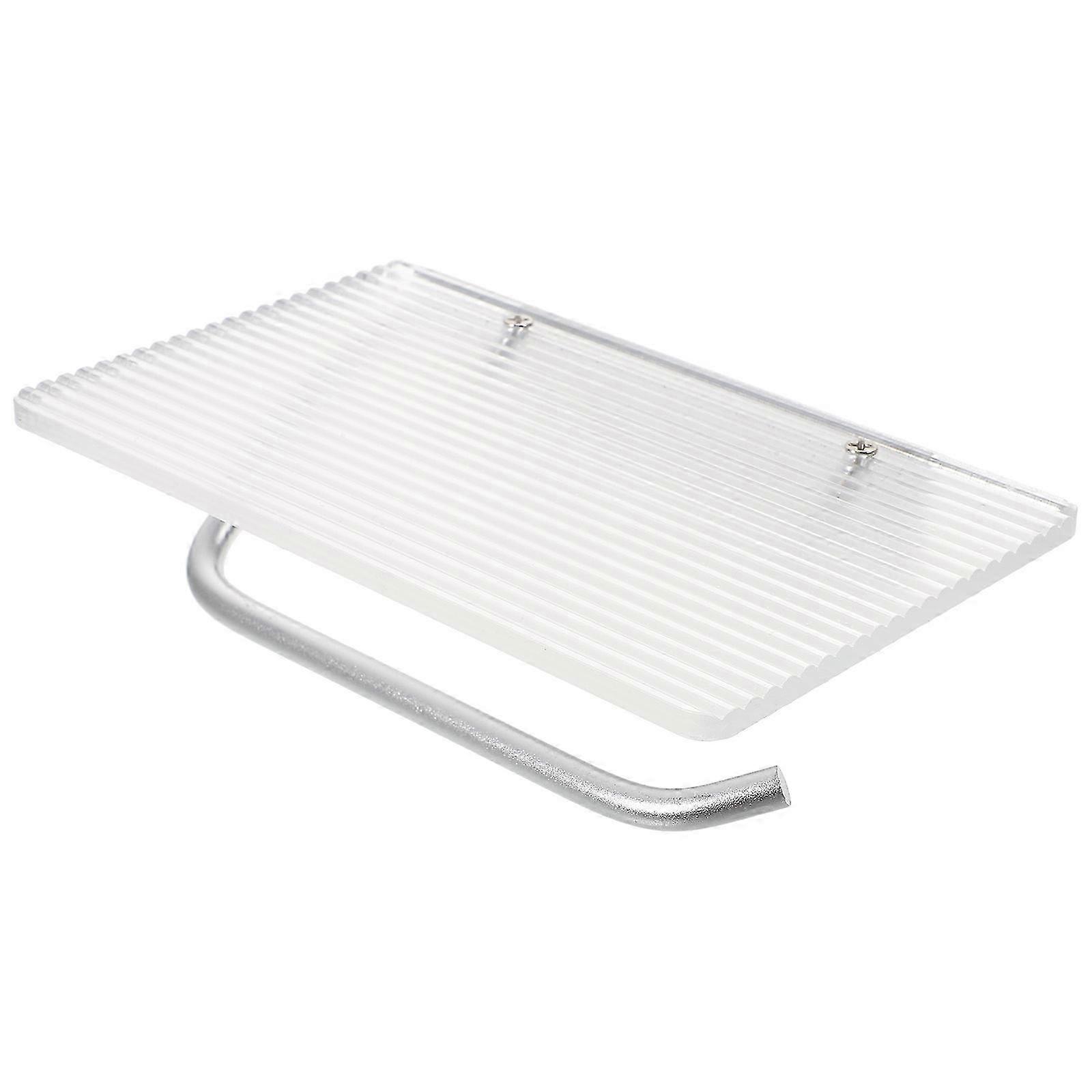 Wall-Mounted Transparent Toilet Paper Holder with Shelf - 16x10x5.2cm