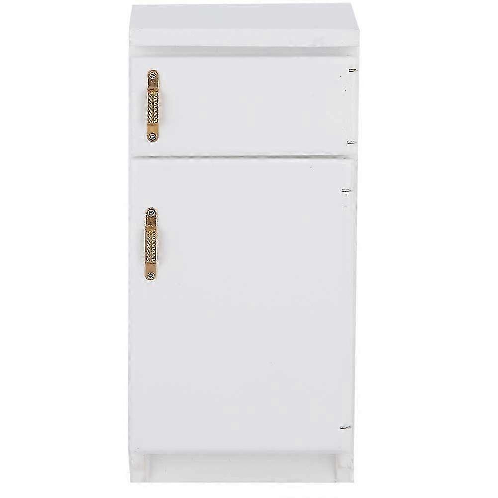 1:12 White Mini Refrigerator Excellent Furniture Model Kitchen Accessory