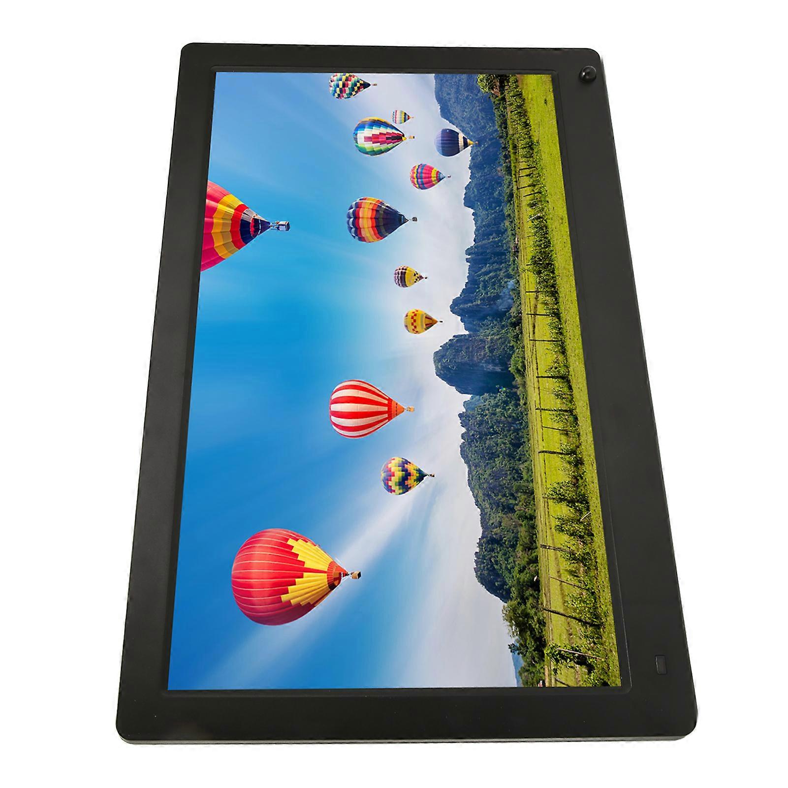 15.6 Inch Digital Photo Frame Body Sensor 16:9 IPS Display 1920x1080 Support Video Sound Picture Electronic Digital Picture 100‑240V Black EU Plug
