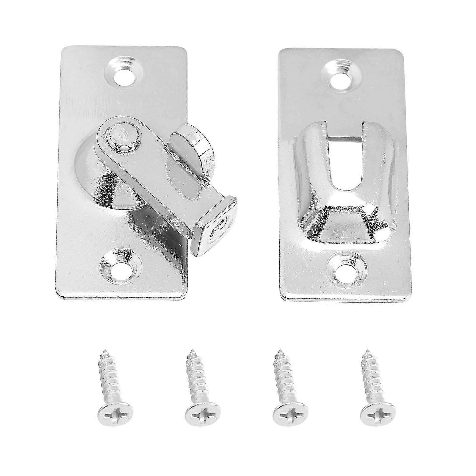 2個304ステンレス鋼90°スライディングウィンドウ用直角ドアロックバックル(シルバー、4.4X1.9cm)