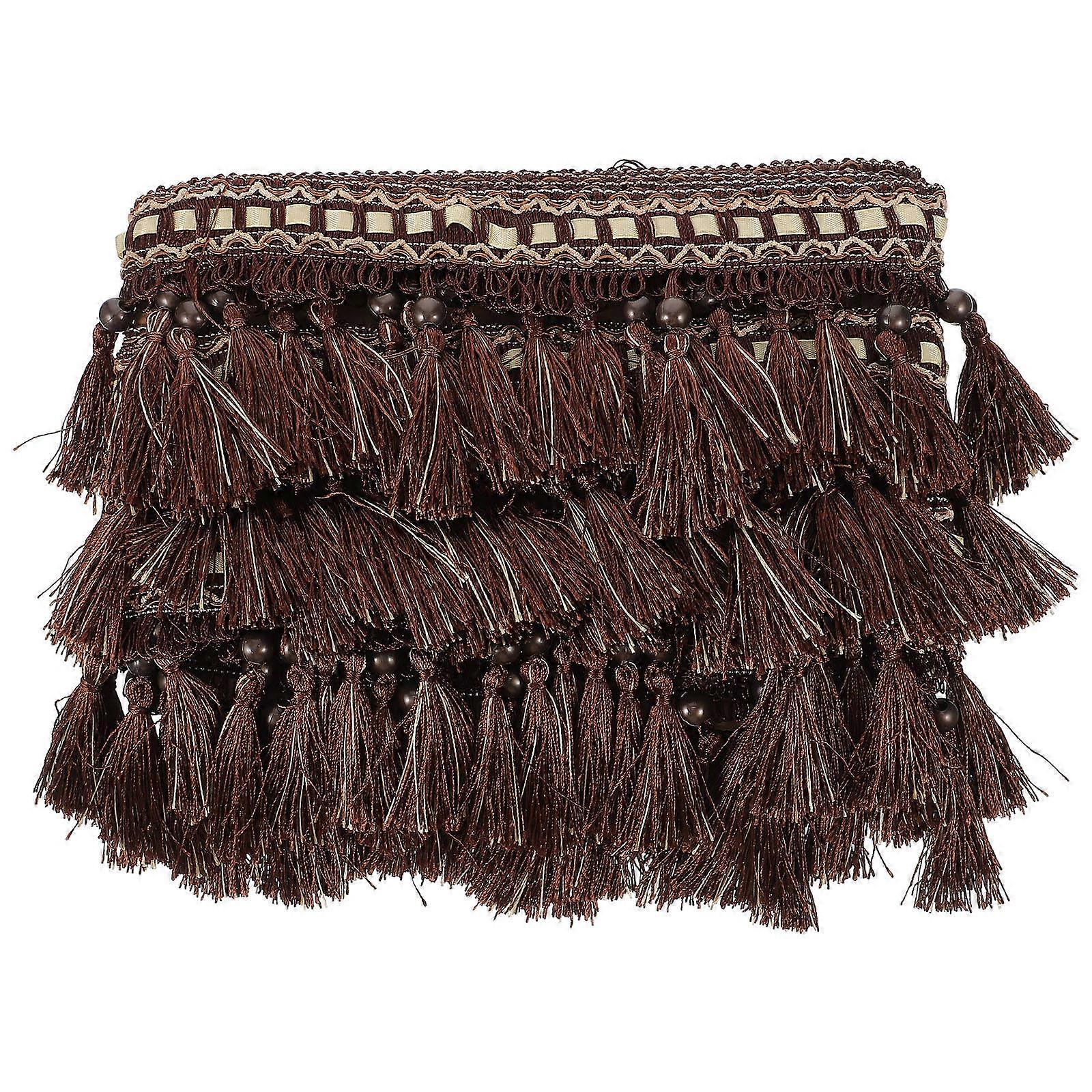 Basic Fringe Trim Fabric Diy Creation Coffee 1150.00X10.00X1.00CM Upholstery Trim 1Set