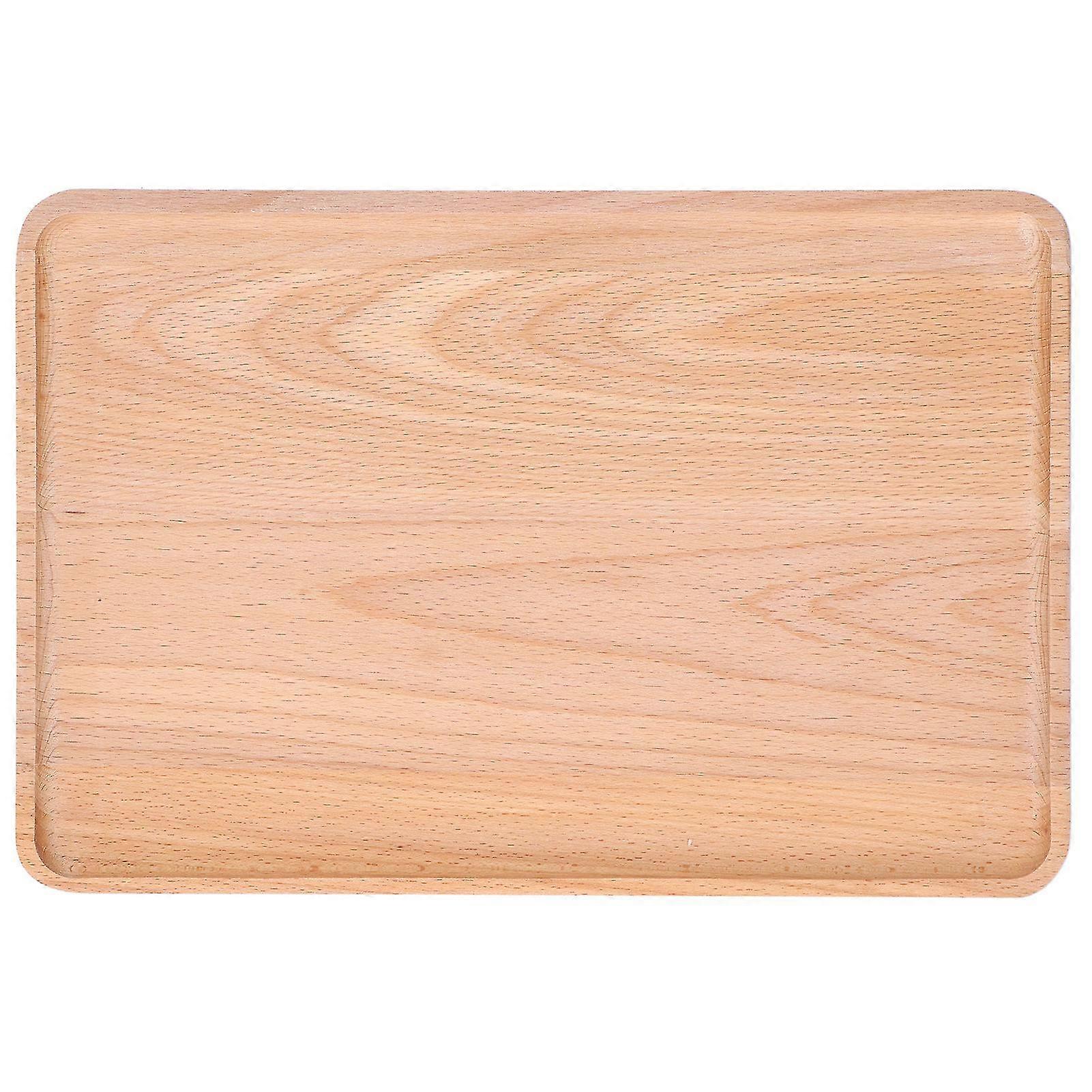Fruit Dishes Beech Wooden Serving Tray Rectangular Decorative Dessert Plate Kitchen Supplies