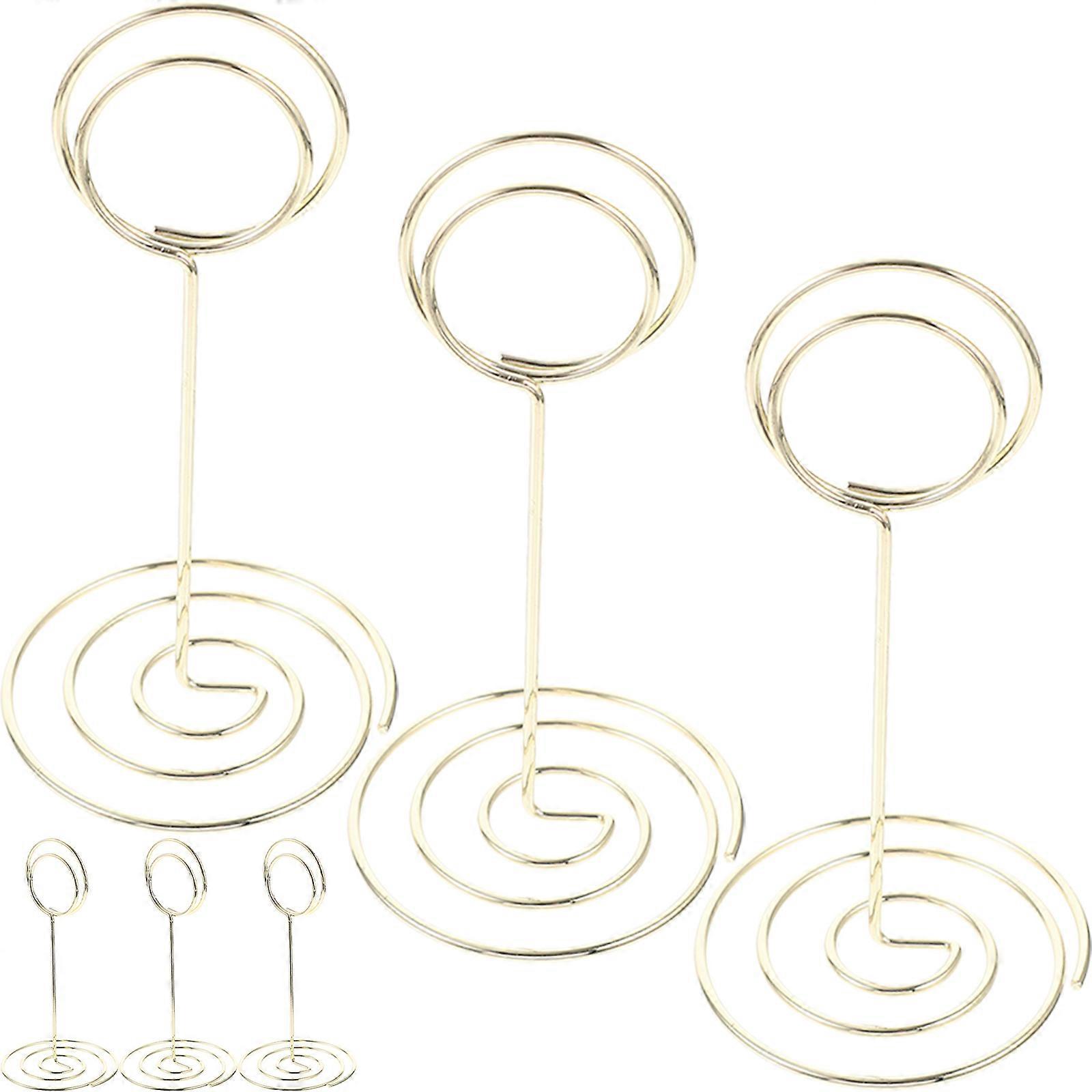 Card Holders Table Number Stands Memo Clip Dining Tables Golden 6Pcs