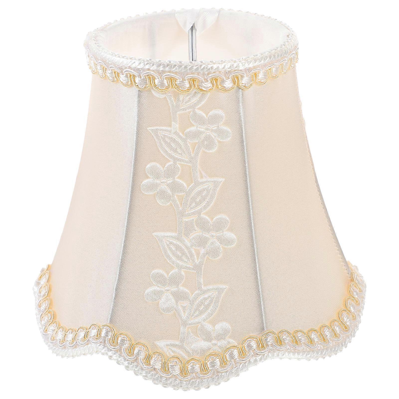 Replacement Lampshade for Table Lamp Small Lamp Shade Cloth Lamp Cover for Home Decor White Round Bottom 1Pack