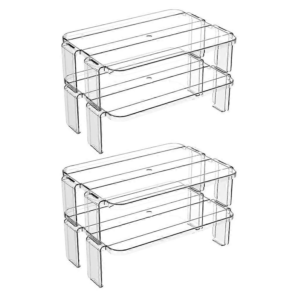 Transparent Stackable Refrigerator Shelf Organizer – 2 Pack, Space Saving Storage Rack for Kitchen Fridges, Households & Restaurants