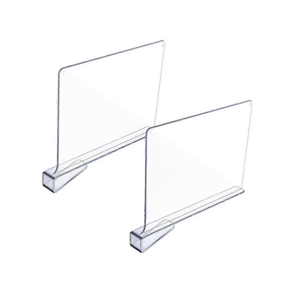 2pcs Punch Free Acrylic Partitions Shelf Wardrobe Partitions (Transparent)