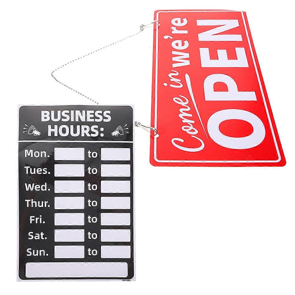 Business Time Sign Open Closed Sign With Hours Indoor Display Business Owners 1Set
