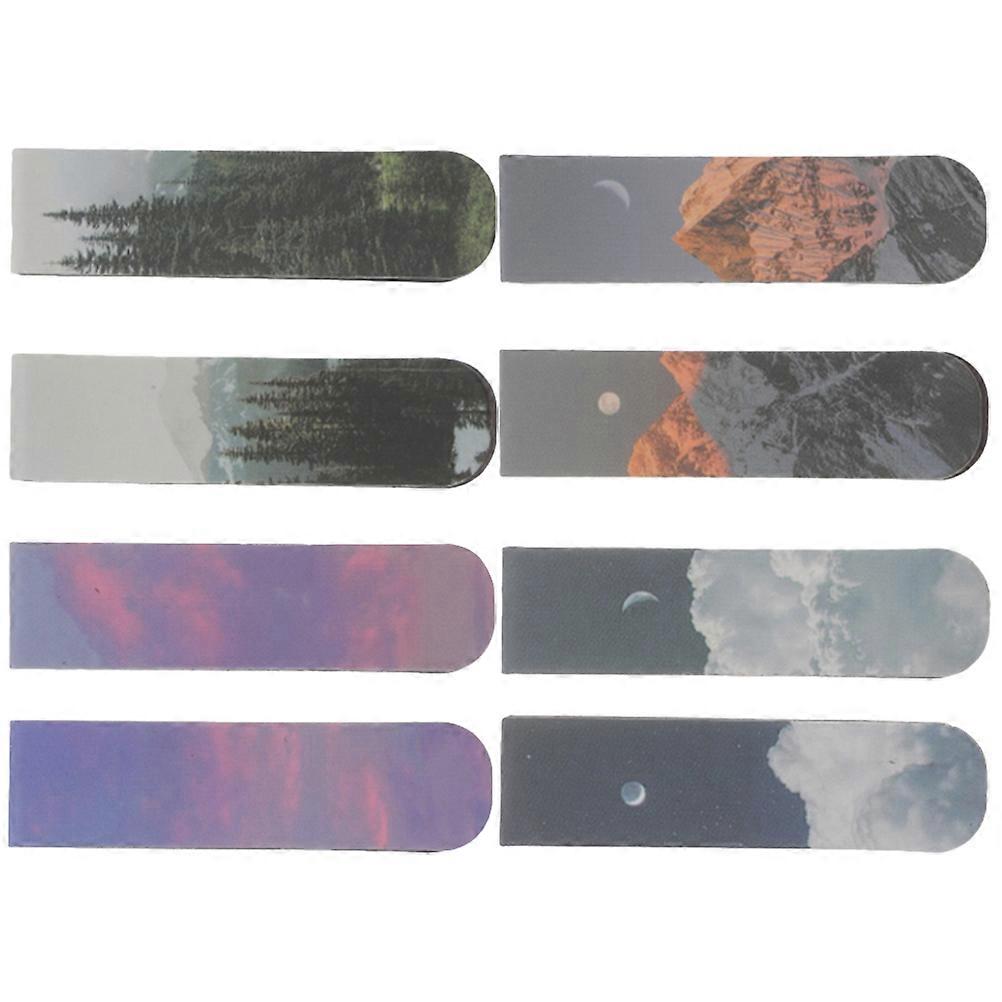 Multifunctional Magnetic Bookmark Rectangular Reading Enthusiasts 6x2 5cm 8Pcs
