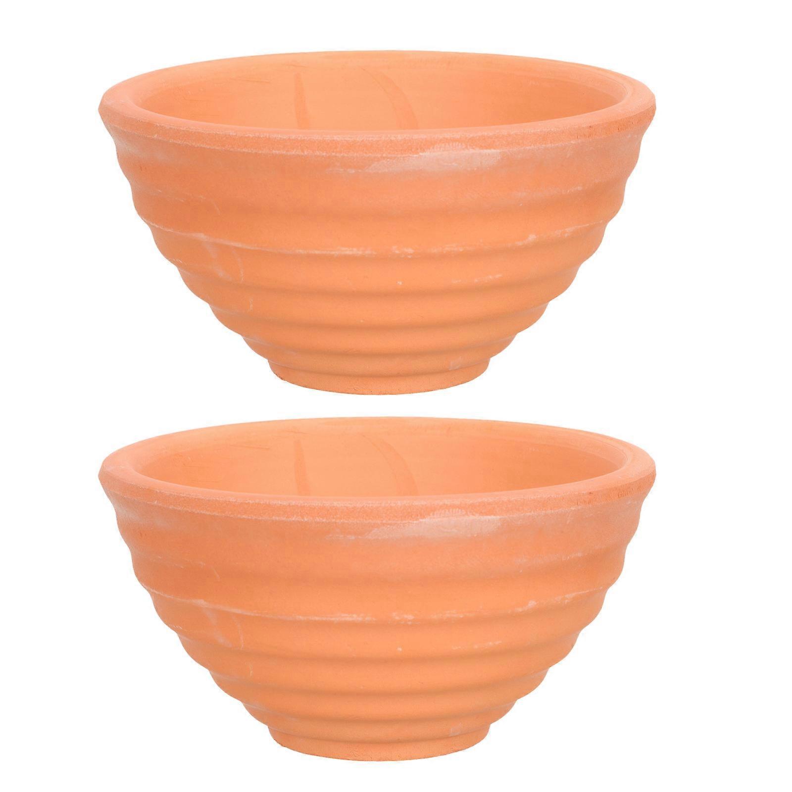 Indoor Plant Red Pottery Flowerpot Breathable Planting Container Gardening Tools 2Pcs