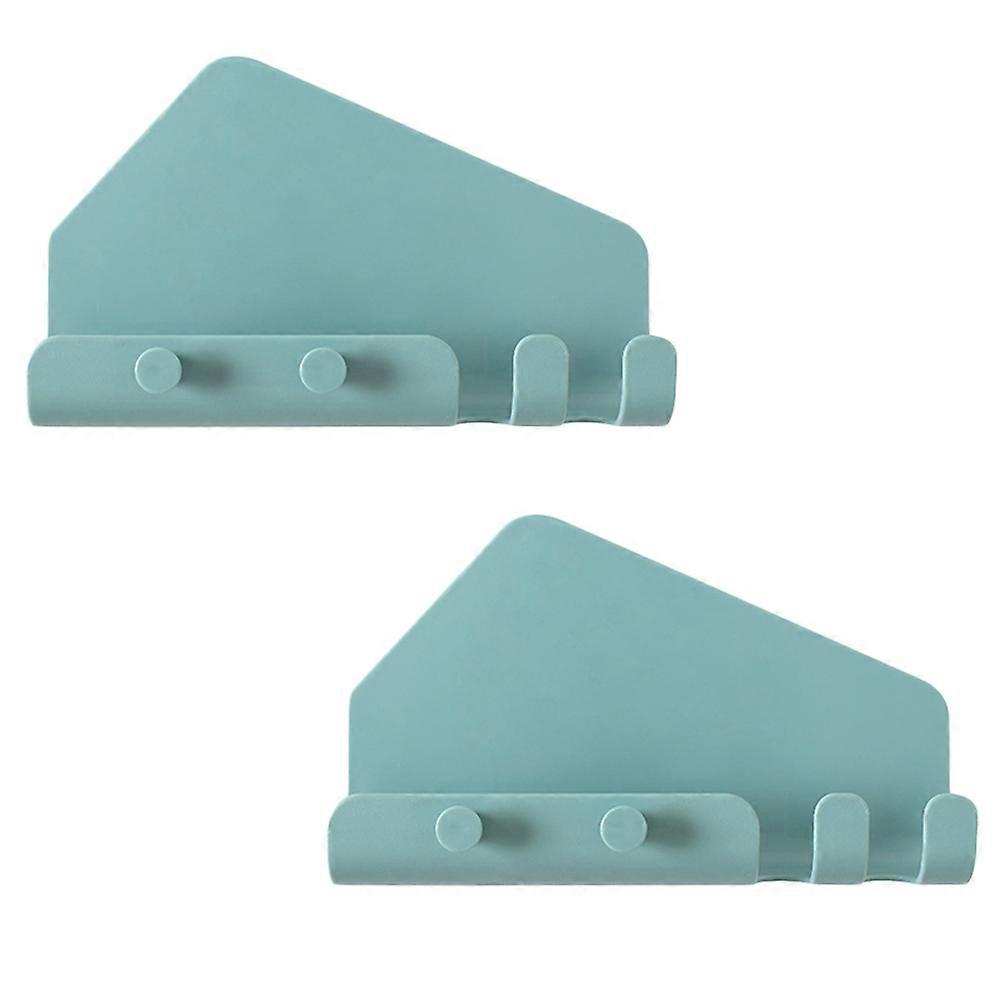 Wall Charging Holder Multifunctional Traceless Phone Stand for Bathroom Living Room 2Pcs Blue
