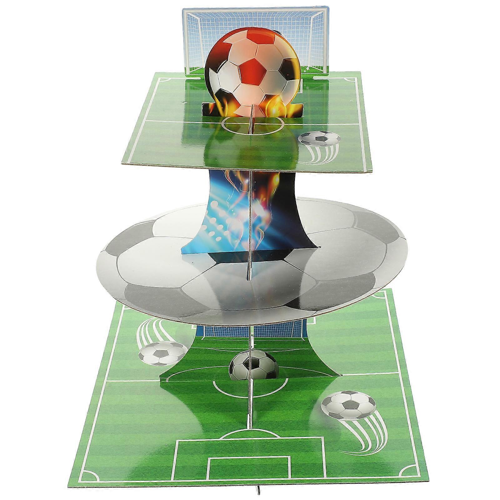 Soccer Theme Centerpiece Reusable Cake Holder Multi 29X25.5X33CM For Birthday Party 1Pack