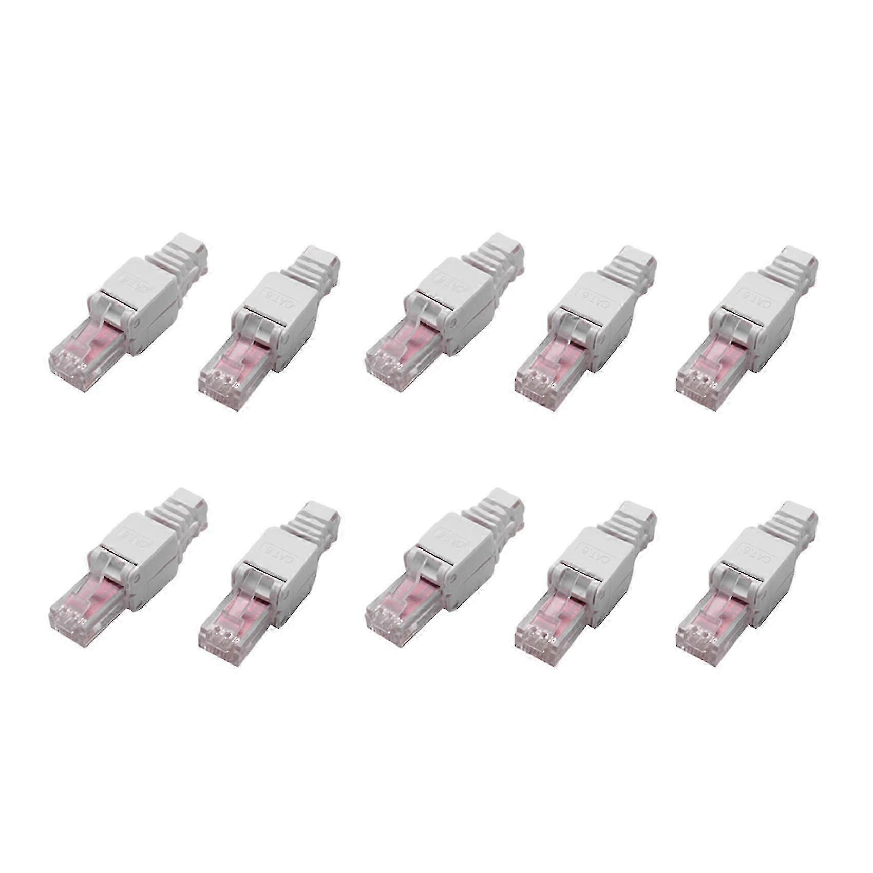 10pcs Tool-Free RJ45 CAT6 LAN UTP Cable Plugs