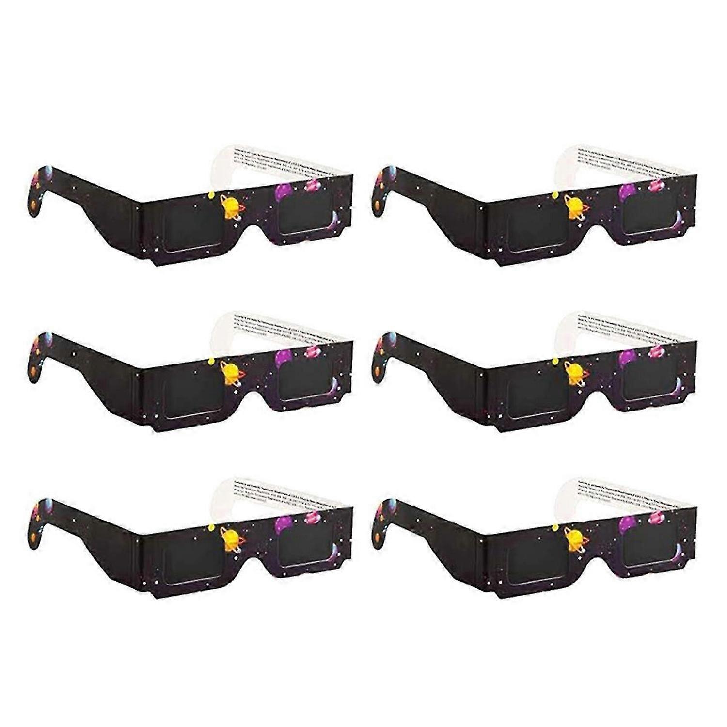 6 Pack Paper Solar Eclipse Glasses Eclipse Shade for Direct Sun Viewing Safe Shades for Direct Sun V