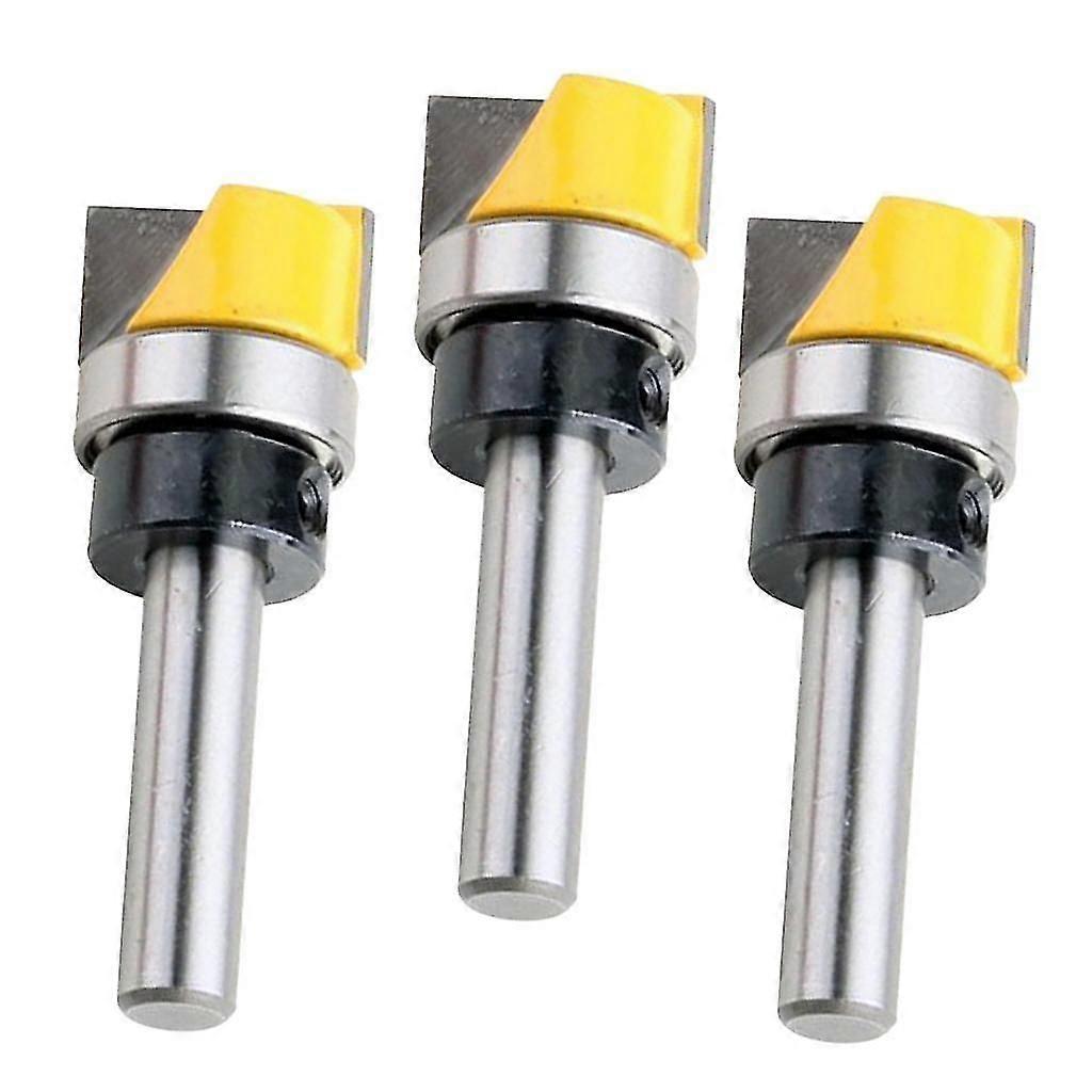 3Pcs Carbide Tipped Hinge Mortise Flush Trim Template Router Bit - 8mm Shank