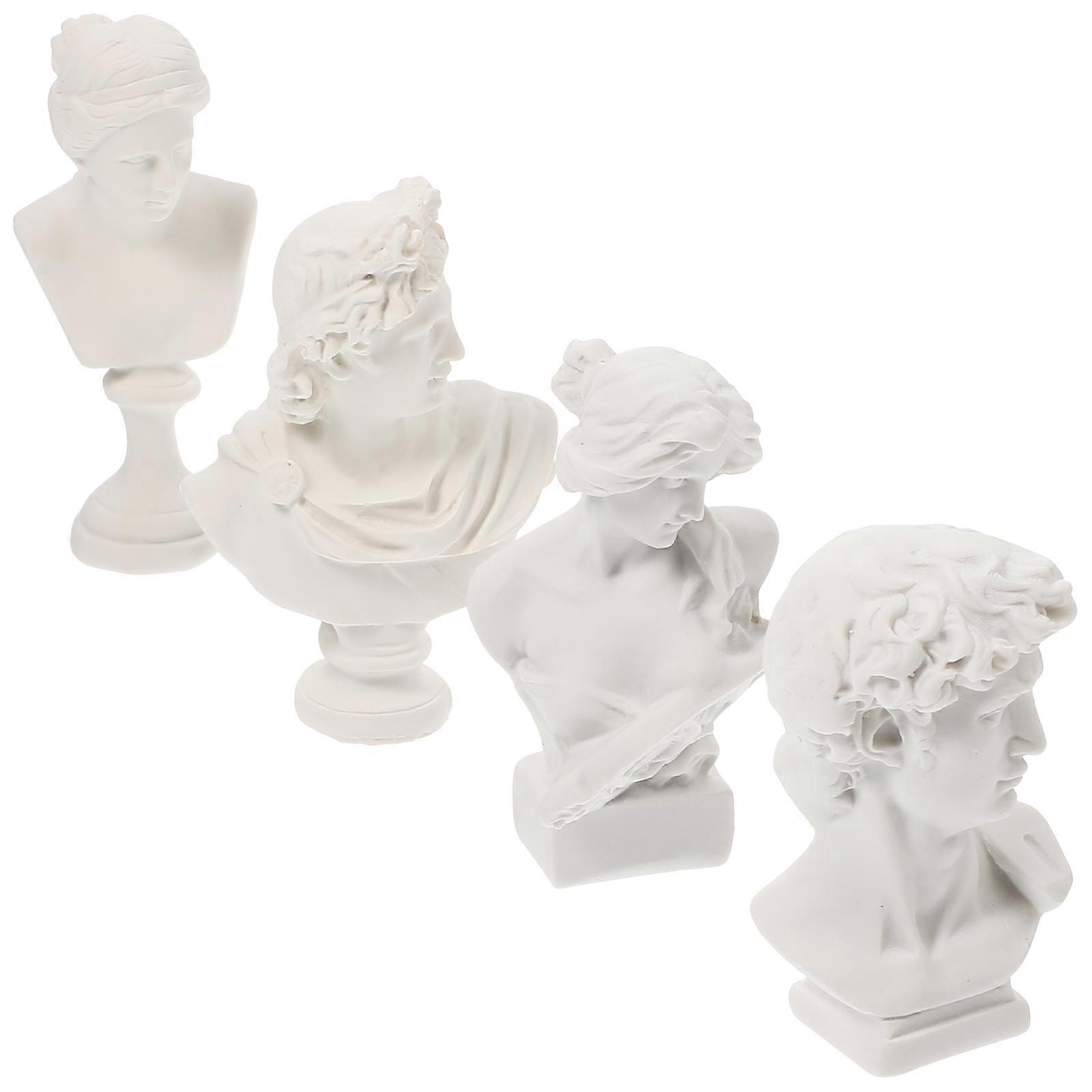 Home Decor Mini Bust Statues Artistic Expression 7.00X4.00X3.50CM 4Pcs