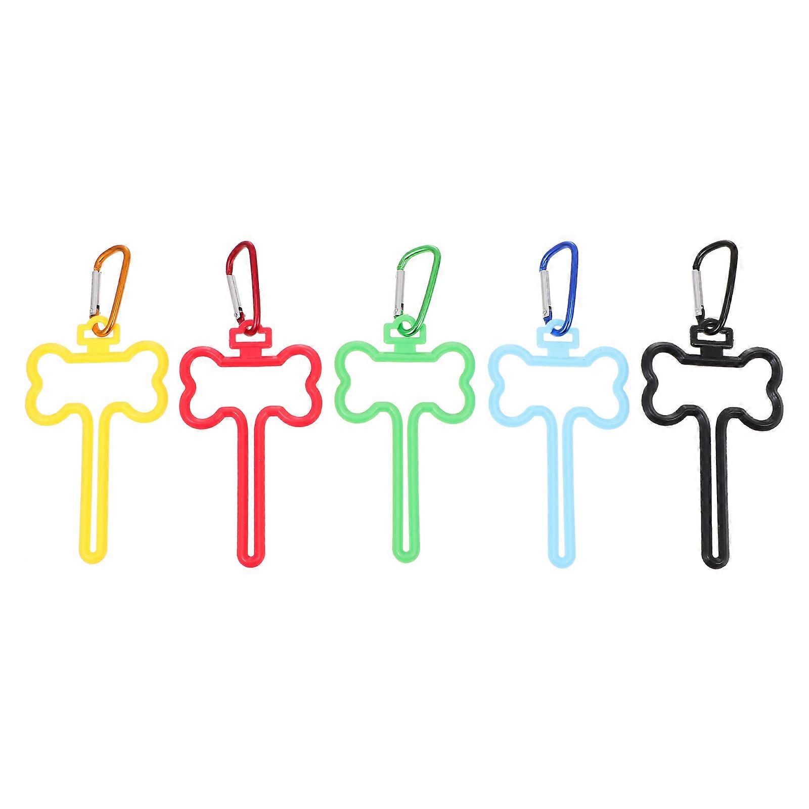 Pet Poop Bag Holder Clips – 5PCS Strong Load Capacity Lightweight Portable Dog Waste Bag Clamps for Hands Free Walking