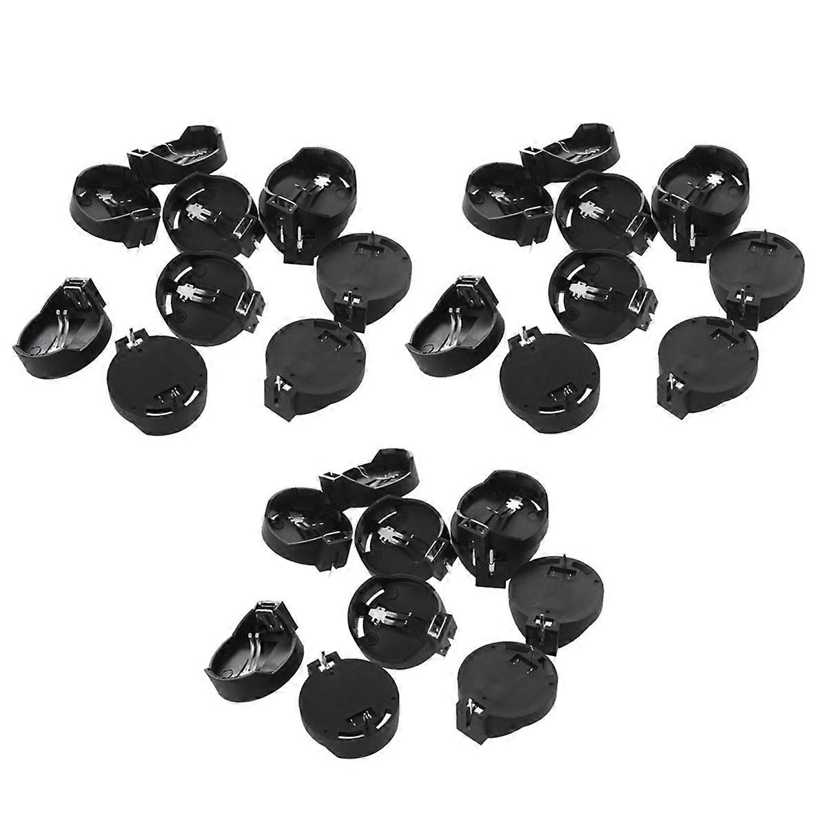 10pcs Black Round Button Battery Holder Case for CR2032 2016 2025