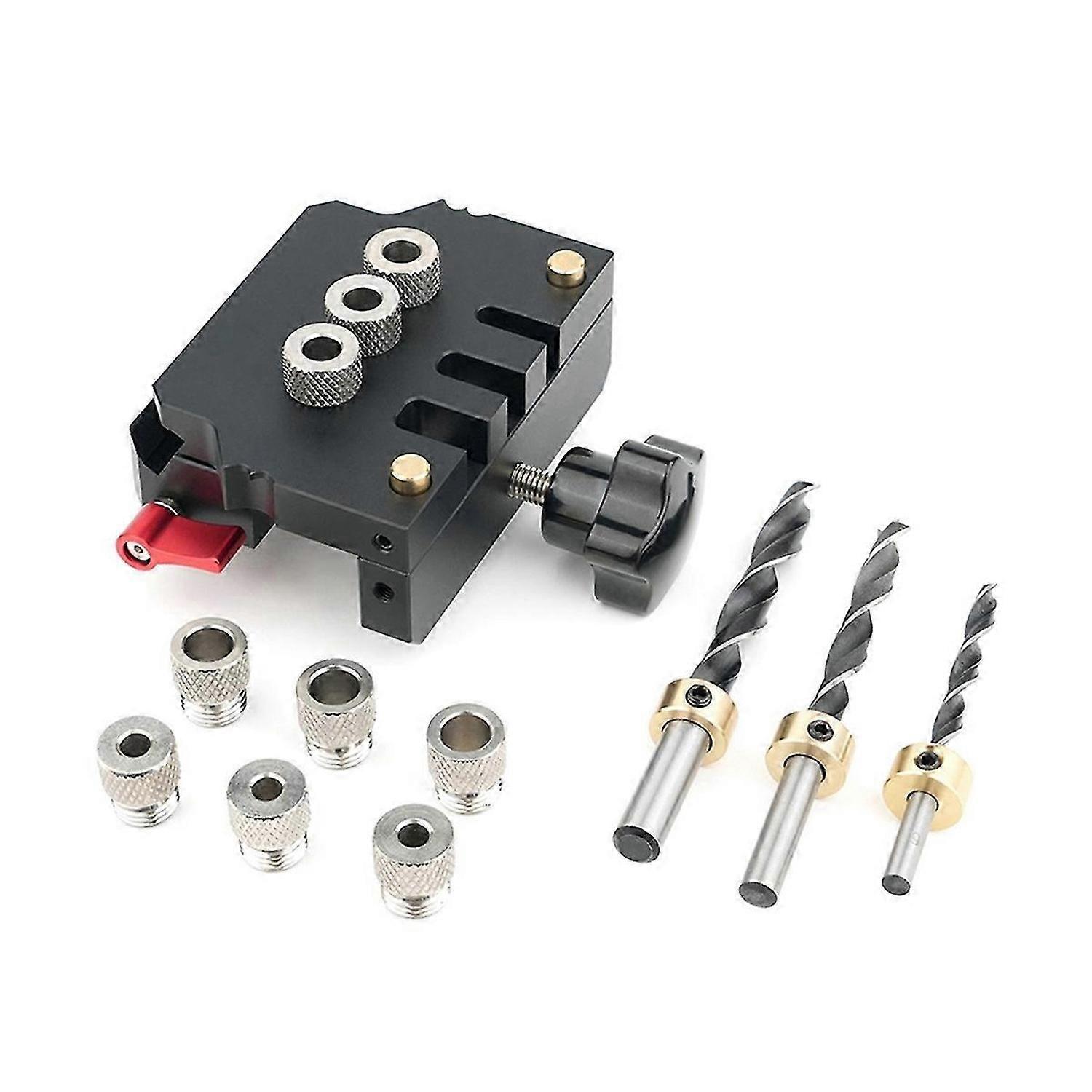 Self Centering Doweling Jig Kit, Drill Guides Locator for Straight Holes Biscuit Joiner Multifunctio