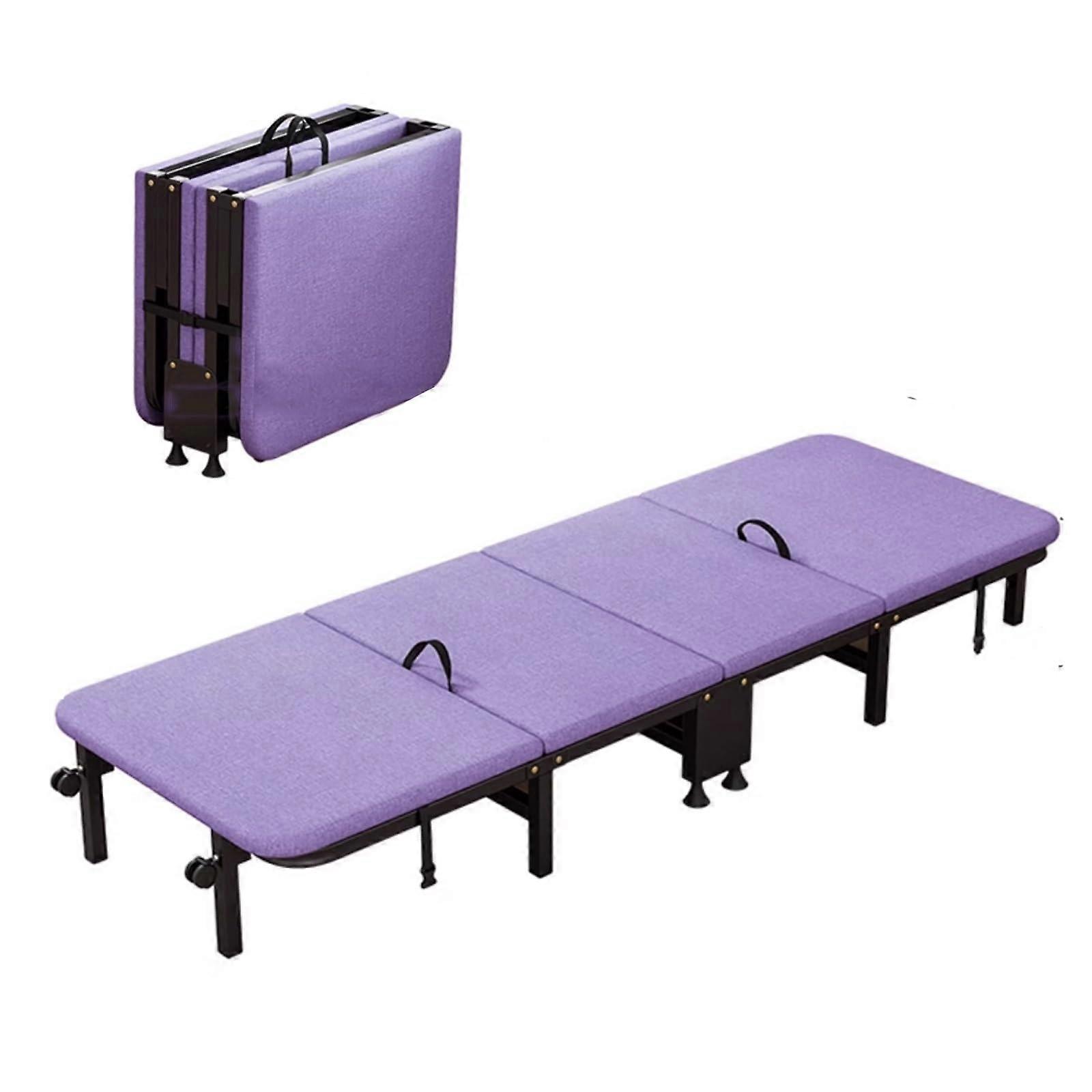 Folding Guest Bed with Mattress 184x70 cm, Foldable Travel Bed for Adults with Wheels 150 kg
