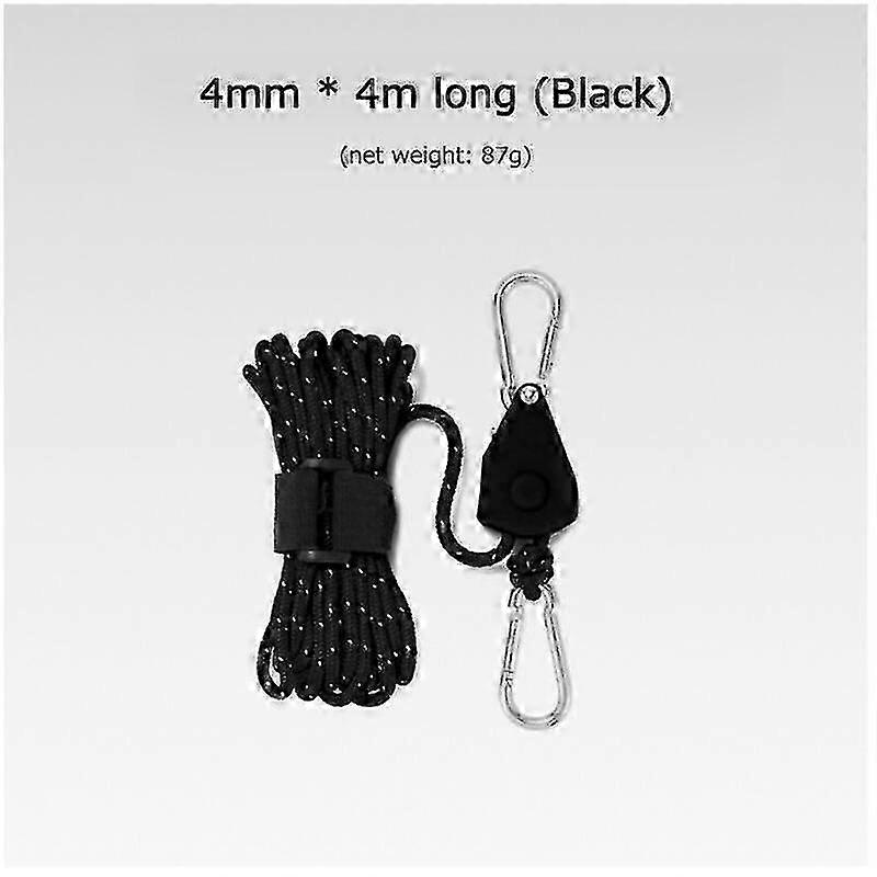 Adjustable Lanyard for Tent Fan - Nylon Wind Rope with Ratchet Hanger and Lifting Pulley Hook for Camping