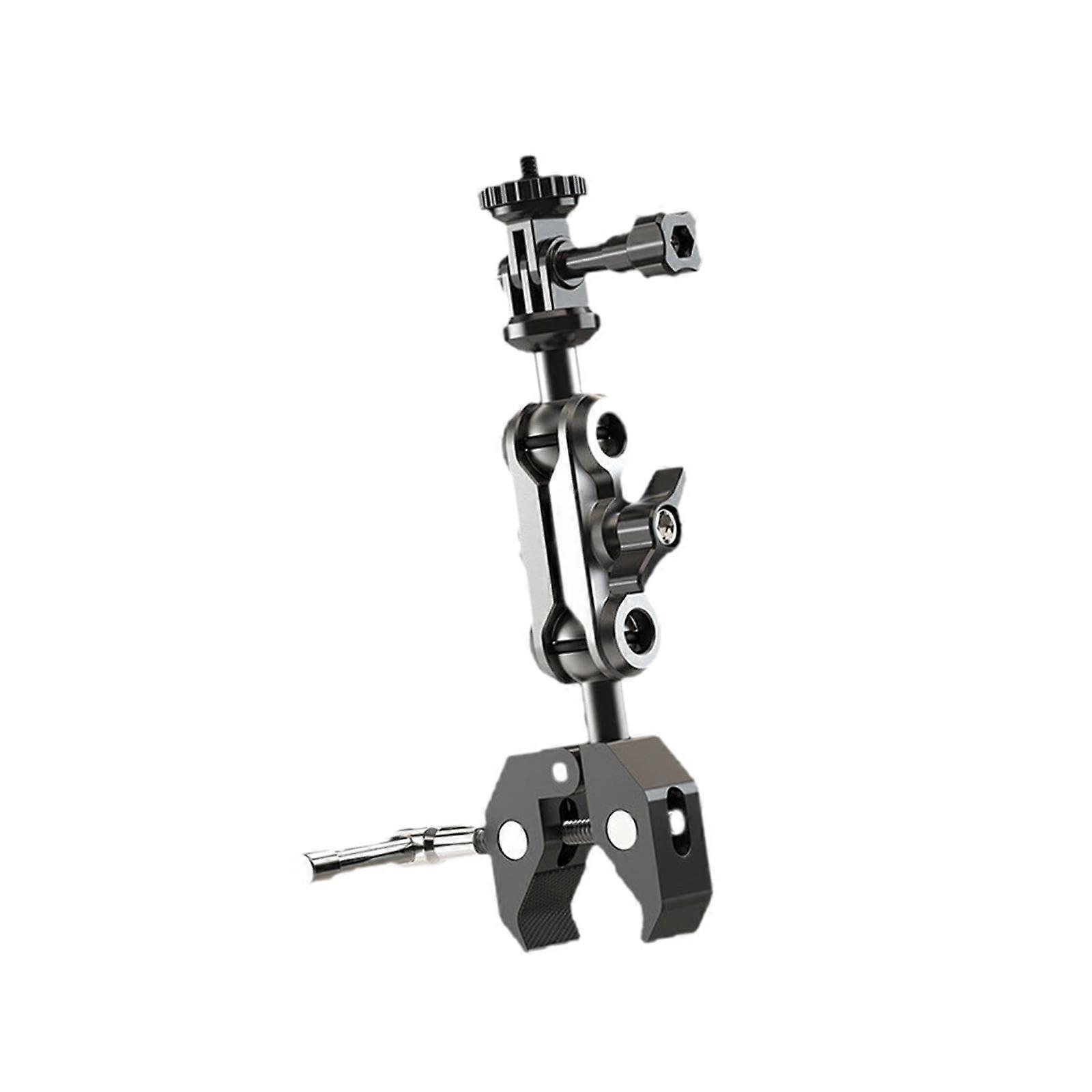 Camera Clamp Bracket, Double Ball Head, Ball Arm with Clamp for Shelf Poles
