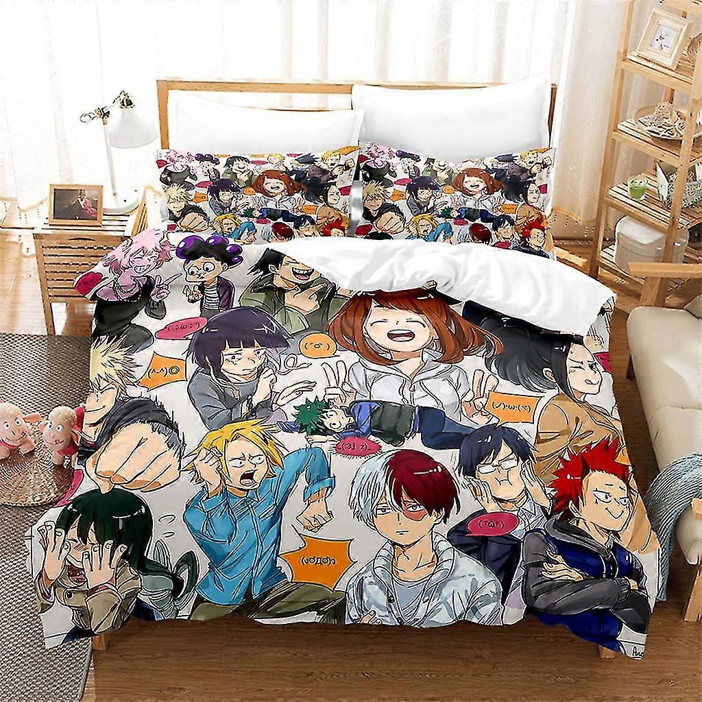 Soft Microfiber Bedding Set for My Hero Academia Characters, Includes Duvet Cover and Pillow Cases, Twin to King Size