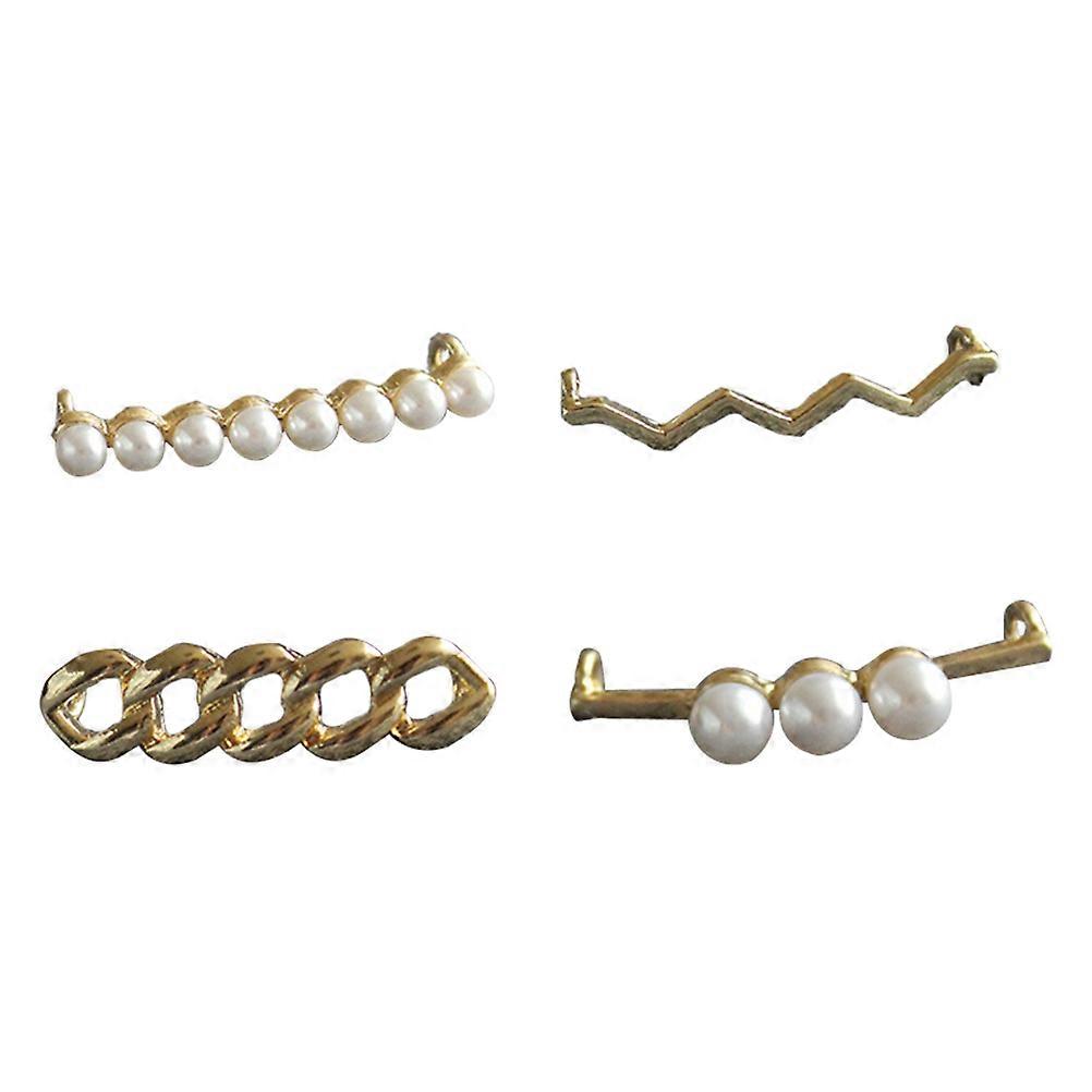 Shoes Accessories Clips Wave Shape Daily Life 4Pcs