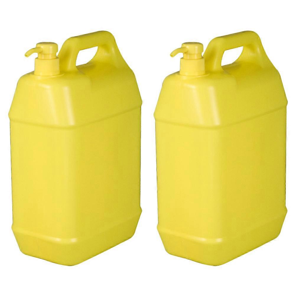 Yellow Plastic Pump Bottle for Storage Reusable and with Large Opening 2 Pieces