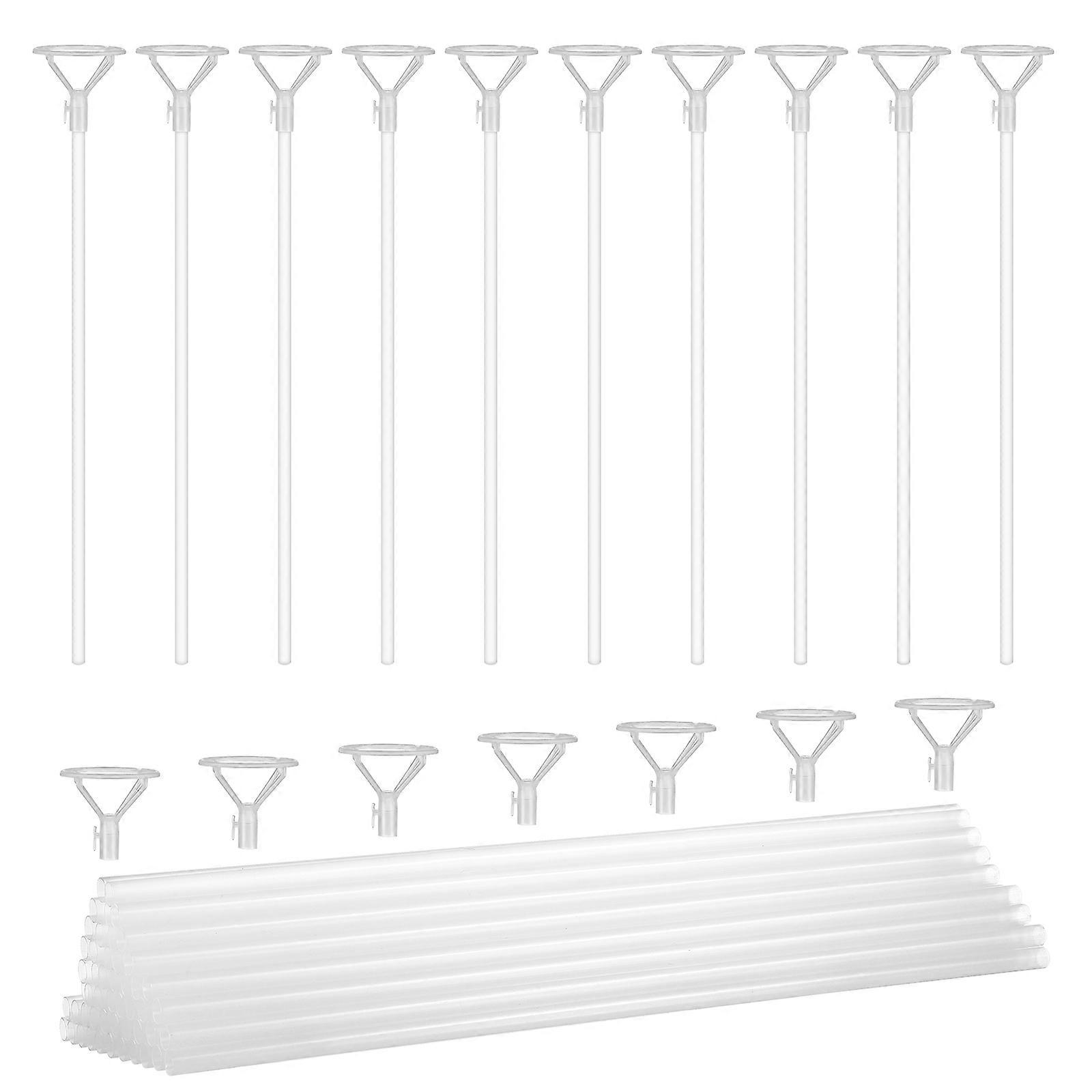 Transparent Plastic Balloon Stands with Cups for Handheld Support Perfect for Parties and Festivals 50pcs