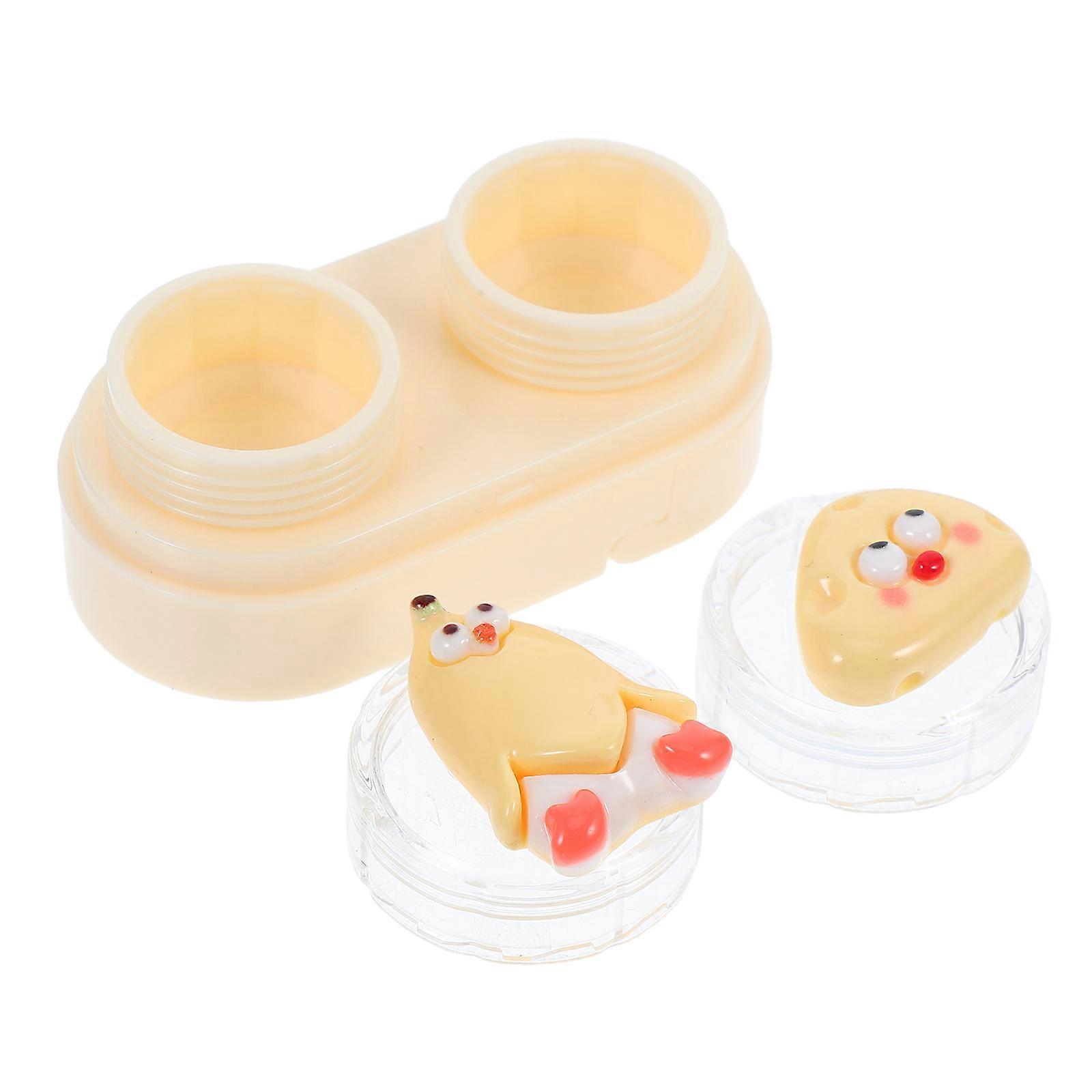 Cute Lens Case Box Portable For Travel Work Study Multi 6.50X3.30X3.30CM Access 1Pcs