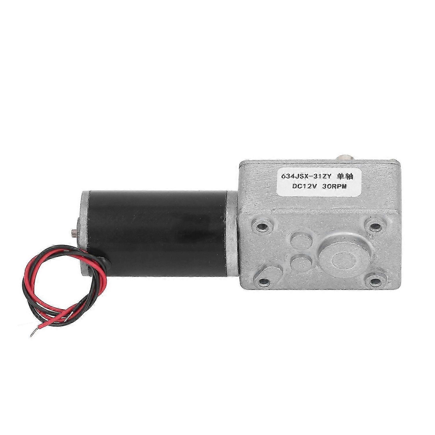 DC12V Self Locking Worm Gear Motor Single Shaft Reversible Speed Reduction Motor 634JSX 31ZY 30RPM