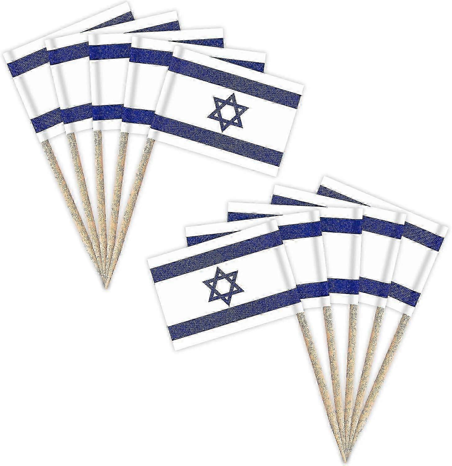 300 pieces of Israeli flag Israeli toothpick flag, small mini Israeli cupcake sticker - country part