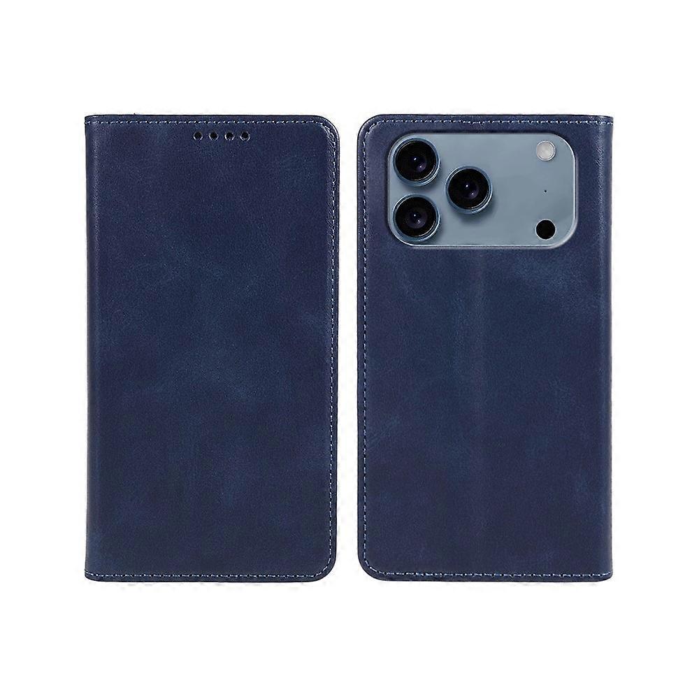 Compatible For iPhone 17 Pro Max Case Strong Magnetic PU Leather Phone Cover Calf Texture
