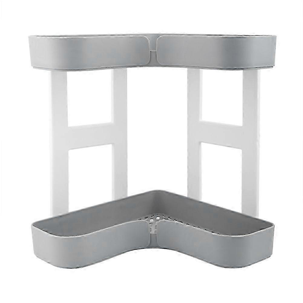 Versatile Double-Layer Corner Shelf - Compact Storage for Bathrooms & Kitchens