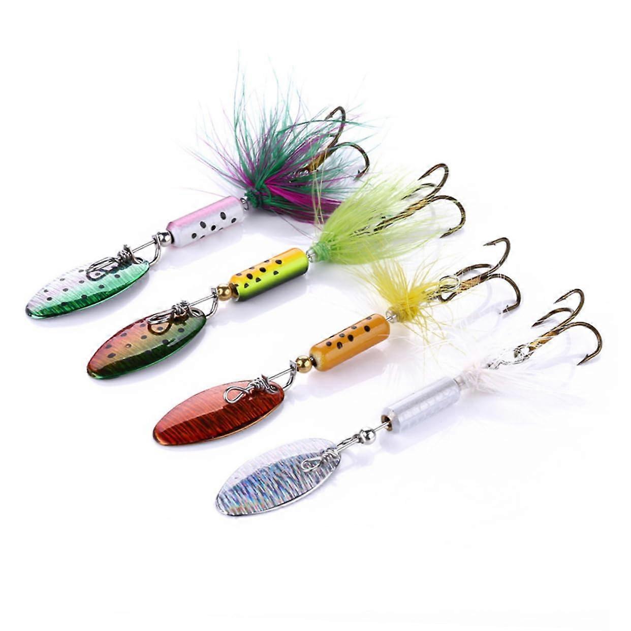 "Fishing Bait Set for Beginners to Professionals with 4 Colorful Sequins, Durable Reusable Metal Hooks"