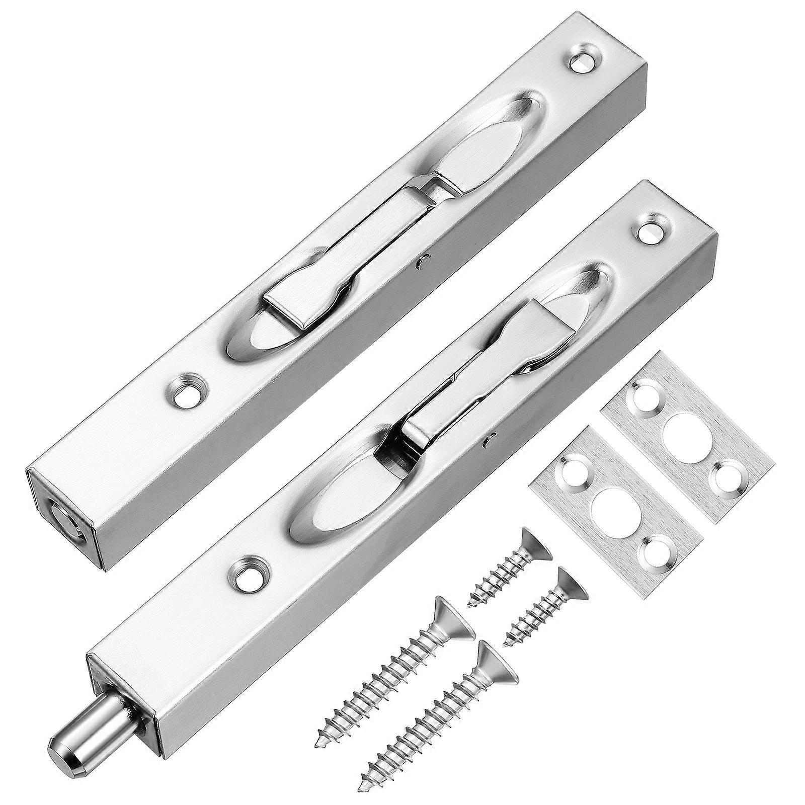 Stainless Steel Slide Bolt Latch Set for Double & French Doors – Durable Flush Bolt Lock for Sliding Doors – Easy to Operate, Robust Design