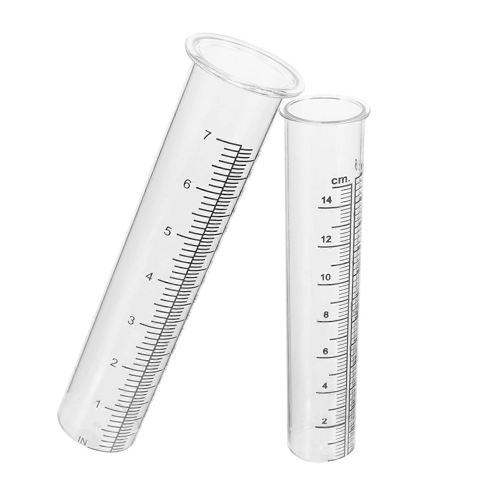 Lawn Rain Gauge Portable Precipitation Observation Meter Transparent 2Pcs